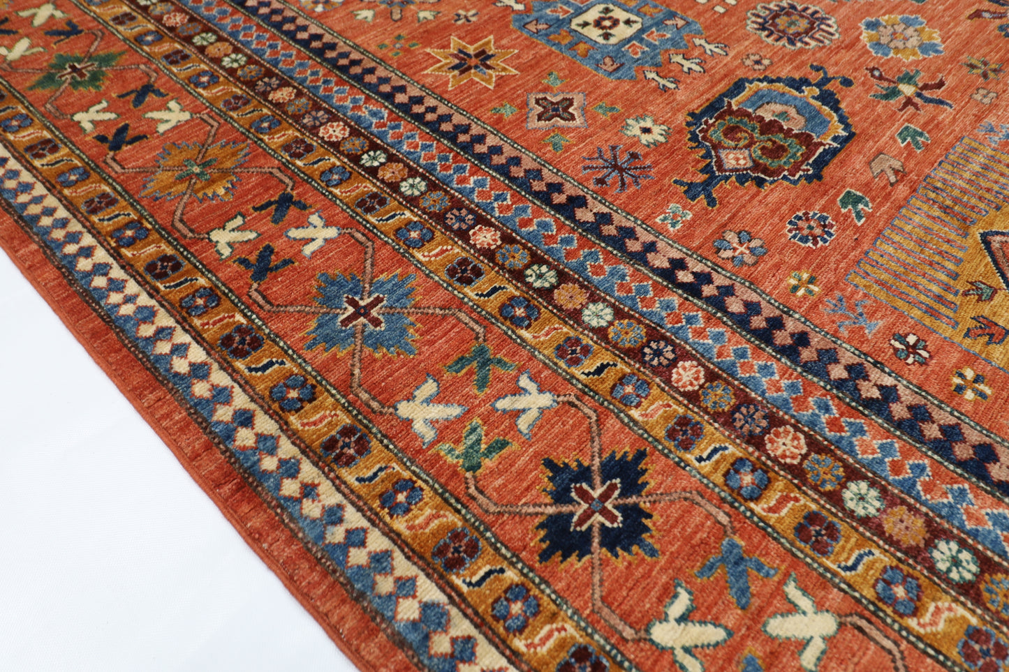 272 x 358 cm | Baluch Orange Afghan Handmade Carpet