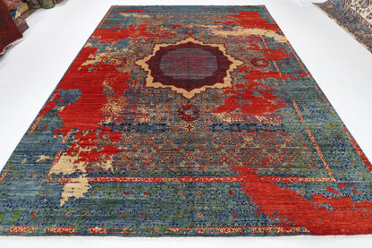 278 x 365 cm | Abstract Mamluk Afghan Veg Dye Wool carpet