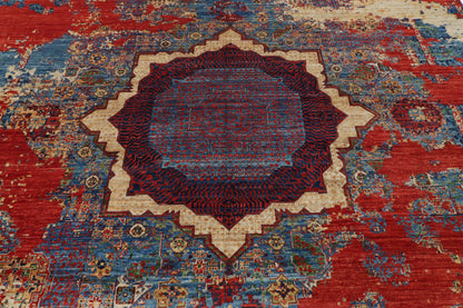 278 x 365 cm | Abstract Mamluk Afghan Veg Dye Wool carpet