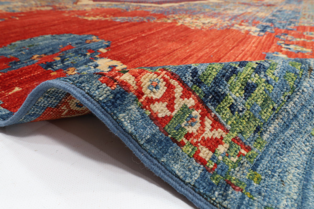 278 x 365 cm | Abstract Mamluk Afghan Veg Dye Wool carpet