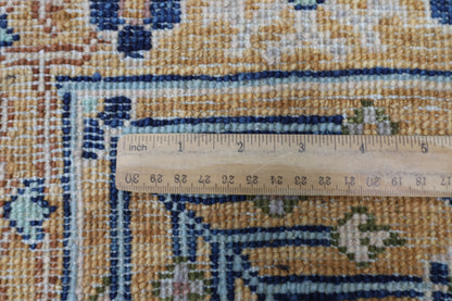 198 x 320 cm | Oriental Floral Gold Area Rug Afghan Hand Knotted Veg Dye Wool carpet