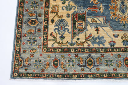 158 x 256 cm | Oriental heriz Geometric Area Rug Afghan Hand Knotted Veg Dye Wool carpet