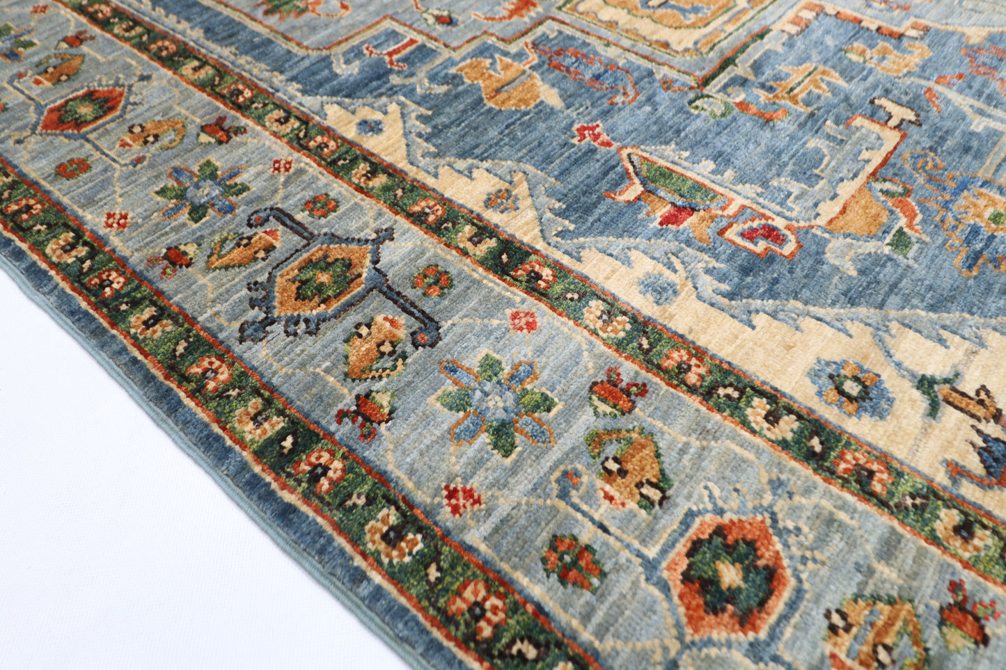 158 x 256 cm | Oriental heriz Geometric Area Rug Afghan Hand Knotted Veg Dye Wool carpet