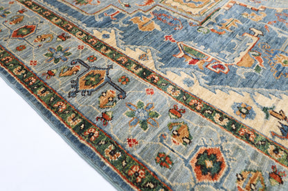 158 x 256 cm | Oriental heriz Geometric Area Rug Afghan Hand Knotted Veg Dye Wool carpet