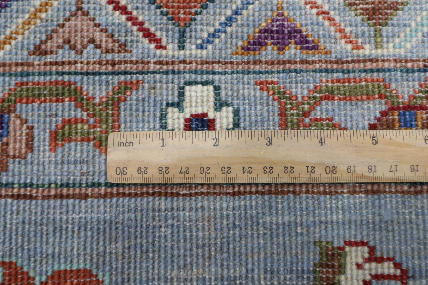 273 x 365 cm | Sultani Blueish Gray Afghan Hand Knotted Carpet