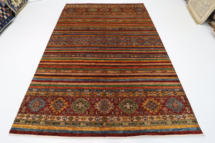 208 x 298 cm | Oriental Khorjun Red Area Rug Afghan Hand Knotted Veg Dye Wool carpet
