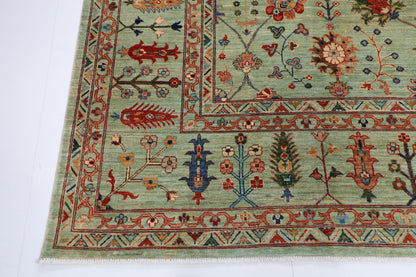 269 x 365 cm | Green Sultani Afghan Veg Dye Wool carpet