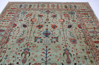 269 x 365 cm | Green Sultani Afghan Veg Dye Wool carpet