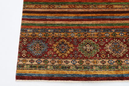 208 x 298 cm | Oriental Khorjun Red Area Rug Afghan Hand Knotted Veg Dye Wool carpet