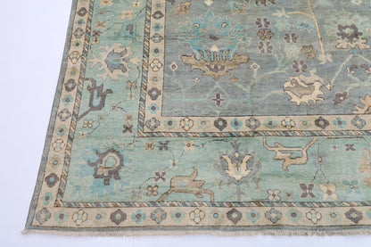 276 x 364 cm | Oushak Gray Afghan Hand Knotted Carpet