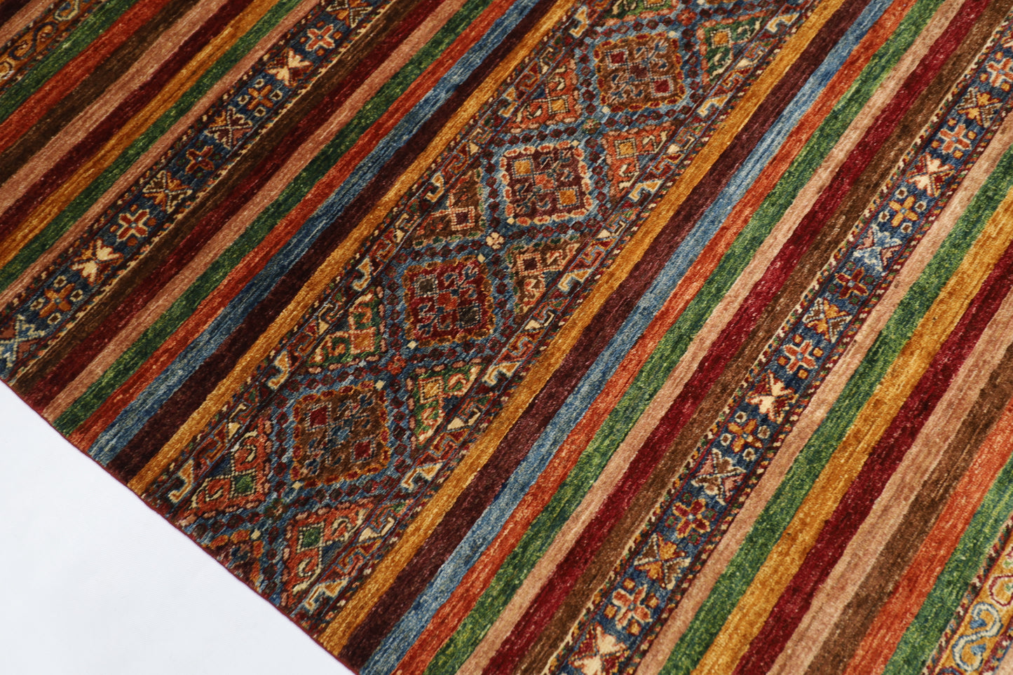 208 x 298 cm | Oriental Khorjun Red Area Rug Afghan Hand Knotted Veg Dye Wool carpet