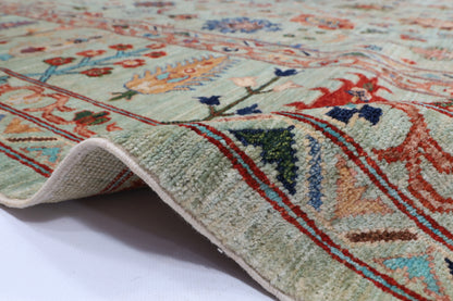 269 x 365 cm | Green Sultani Afghan Veg Dye Wool carpet