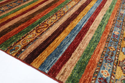 208 x 298 cm | Oriental Khorjun Red Area Rug Afghan Hand Knotted Veg Dye Wool carpet
