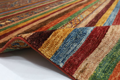 208 x 298 cm | Oriental Khorjun Red Area Rug Afghan Hand Knotted Veg Dye Wool carpet