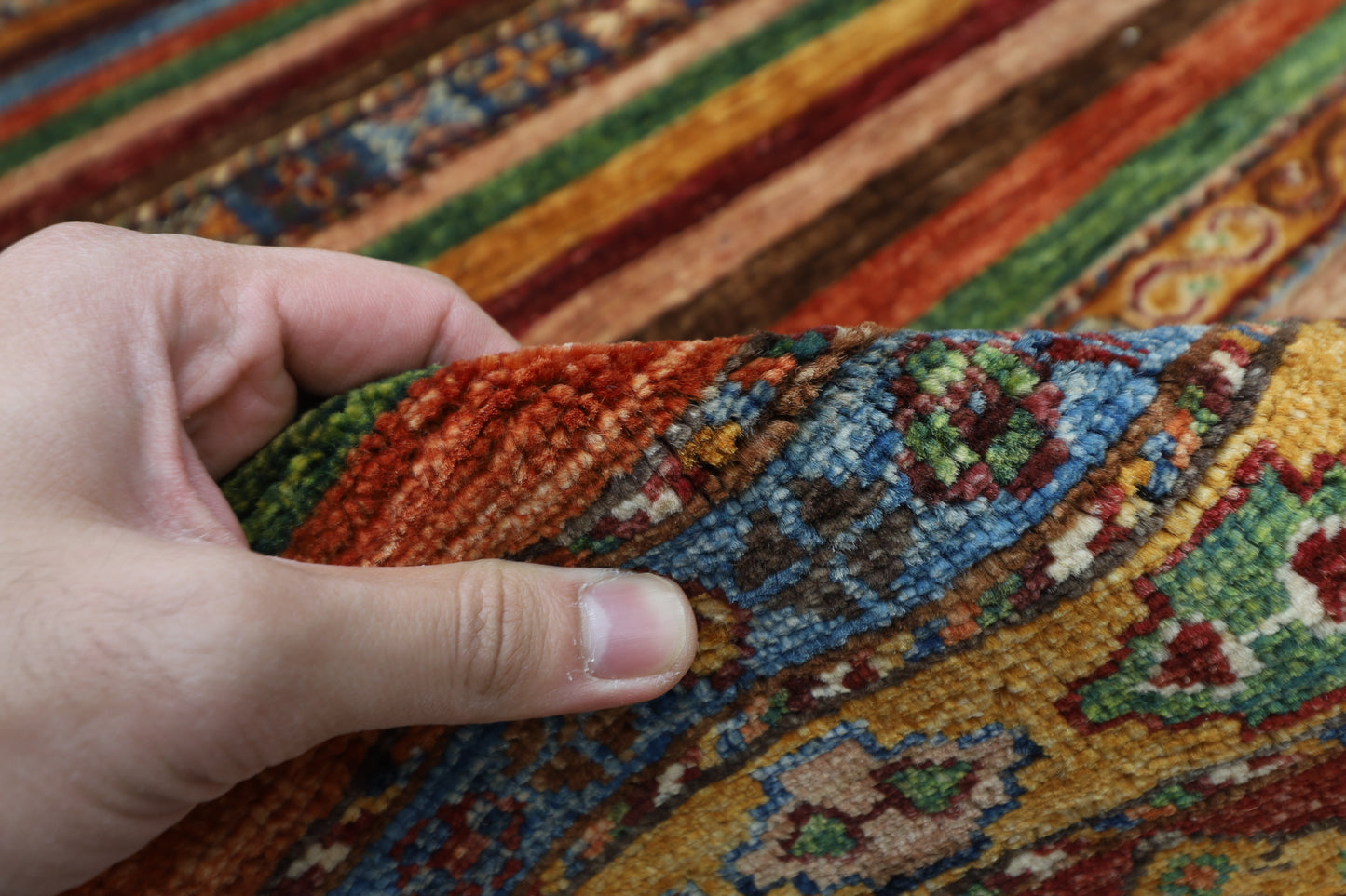 208 x 298 cm | Oriental Khorjun Red Area Rug Afghan Hand Knotted Veg Dye Wool carpet