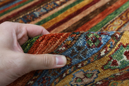 208 x 298 cm | Oriental Khorjun Red Area Rug Afghan Hand Knotted Veg Dye Wool carpet