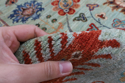 269 x 365 cm | Green Sultani Afghan Veg Dye Wool carpet