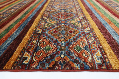 208 x 298 cm | Oriental Khorjun Red Area Rug Afghan Hand Knotted Veg Dye Wool carpet