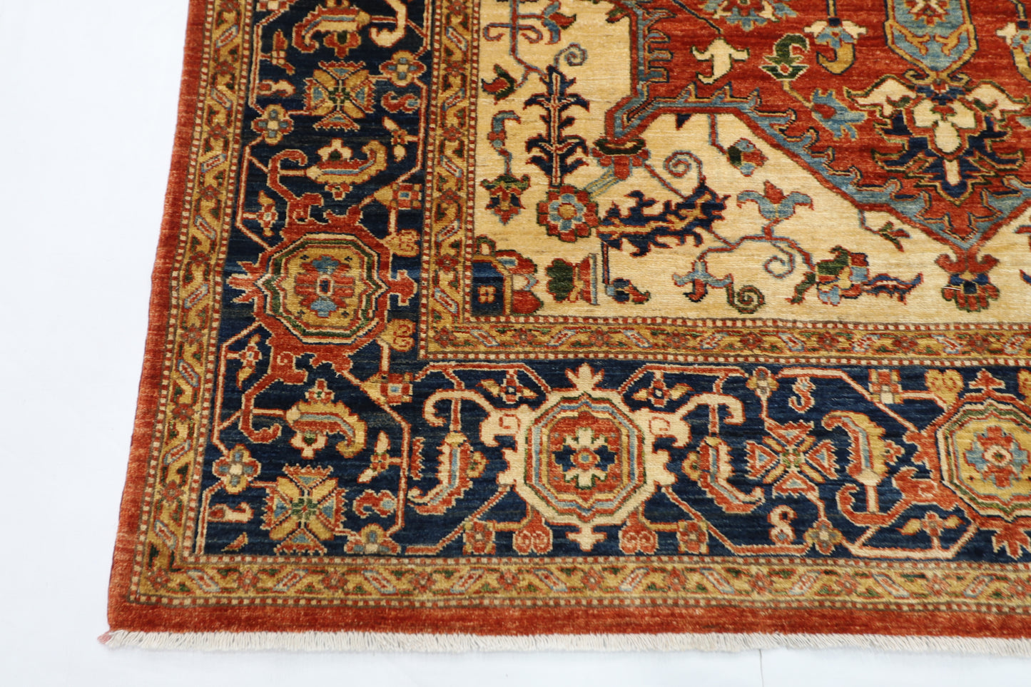 202 x 292 cm | Oriental heriz Red Area Rug Afghan Hand Knotted Veg Dye Wool carpet