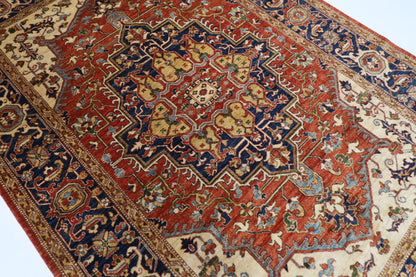 202 x 292 cm | Oriental heriz Red Area Rug Afghan Hand Knotted Veg Dye Wool carpet