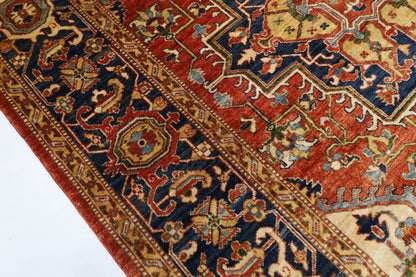 202 x 292 cm | Oriental heriz Red Area Rug Afghan Hand Knotted Veg Dye Wool carpet