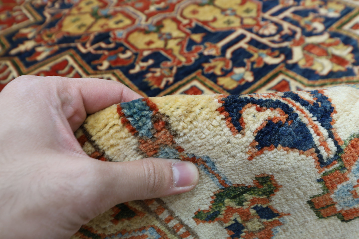202 x 292 cm | Oriental heriz Red Area Rug Afghan Hand Knotted Veg Dye Wool carpet