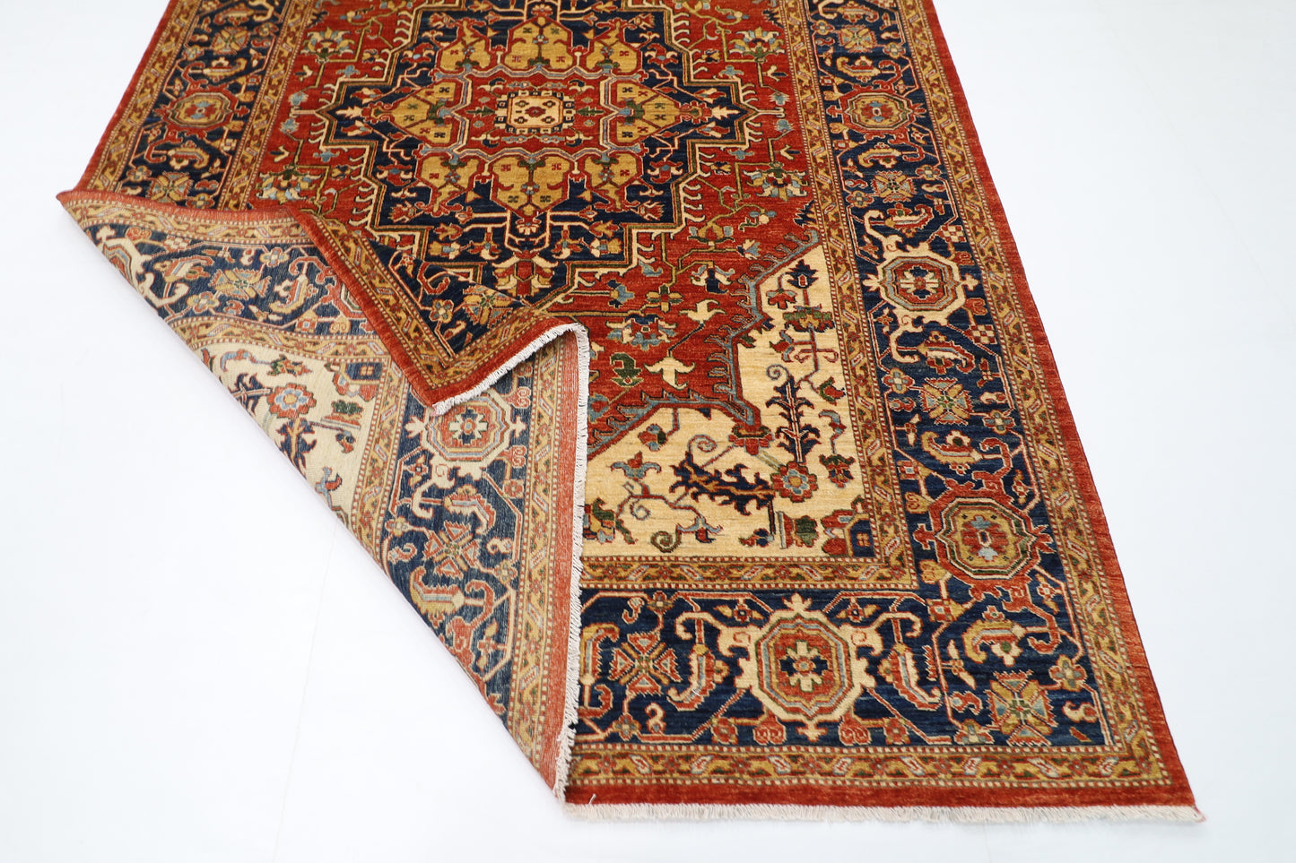 202 x 292 cm | Oriental heriz Red Area Rug Afghan Hand Knotted Veg Dye Wool carpet