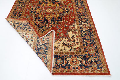 202 x 292 cm | Oriental heriz Red Area Rug Afghan Hand Knotted Veg Dye Wool carpet