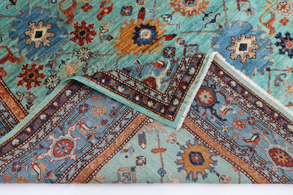 251 x 300 cm | Aryana Turquoise Afghan Hand Knotted Carpet