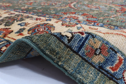246 x 300 cm | Sickle Leaf Green Afghan Veg Dye Wool carpet