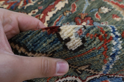 246 x 300 cm | Sickle Leaf Green Afghan Veg Dye Wool carpet