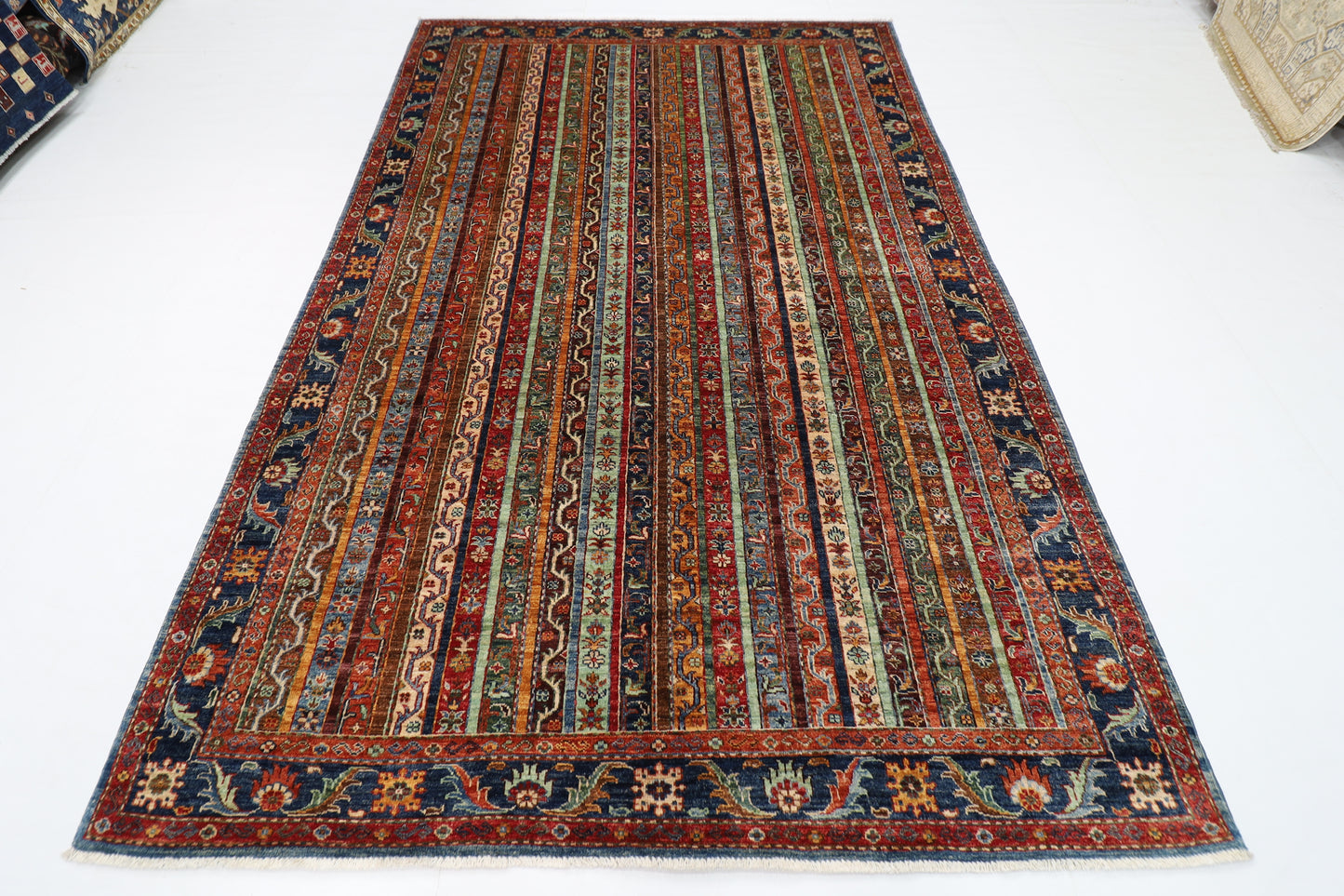 186 x 283 cm | Oriental Shall Style Area Rug Afghan Hand Knotted Veg Dye Wool carpet