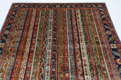 186 x 283 cm | Oriental Shall Style Area Rug Afghan Hand Knotted Veg Dye Wool carpet