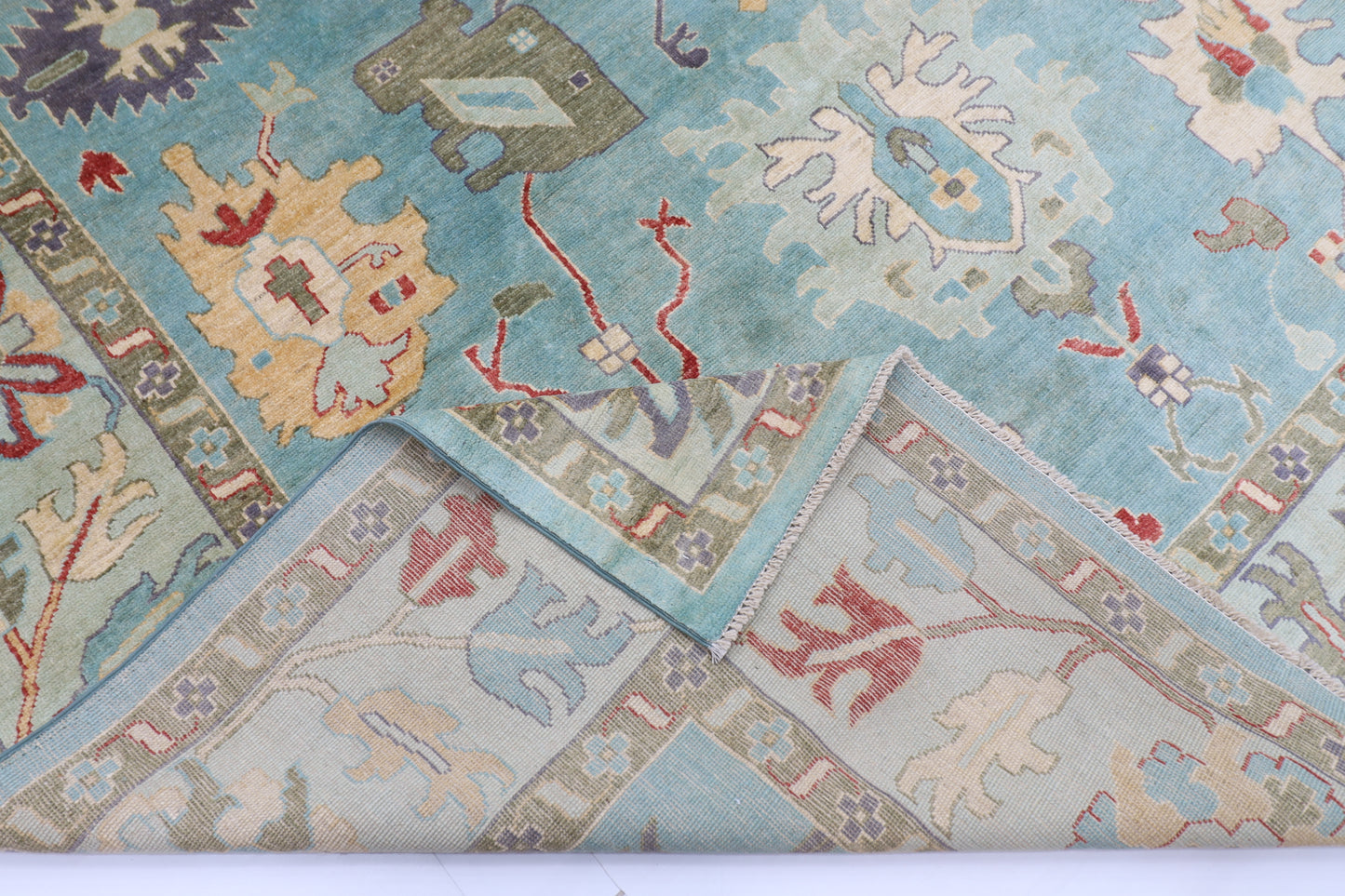 274 x 374 cm | Oushak Afghan Hand Knotted Carpet
