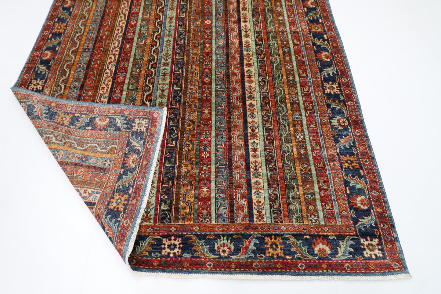 186 x 283 cm | Oriental Shall Style Area Rug Afghan Hand Knotted Veg Dye Wool carpet
