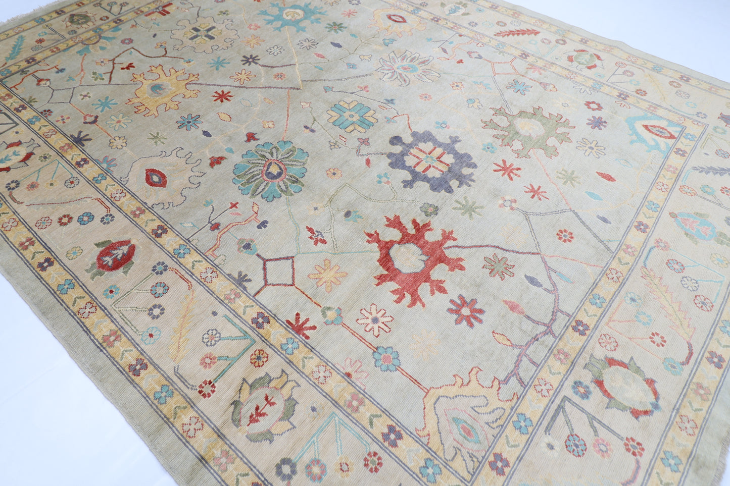 276 x 364 cm | Oushak Afghan Hand Knotted Carpet