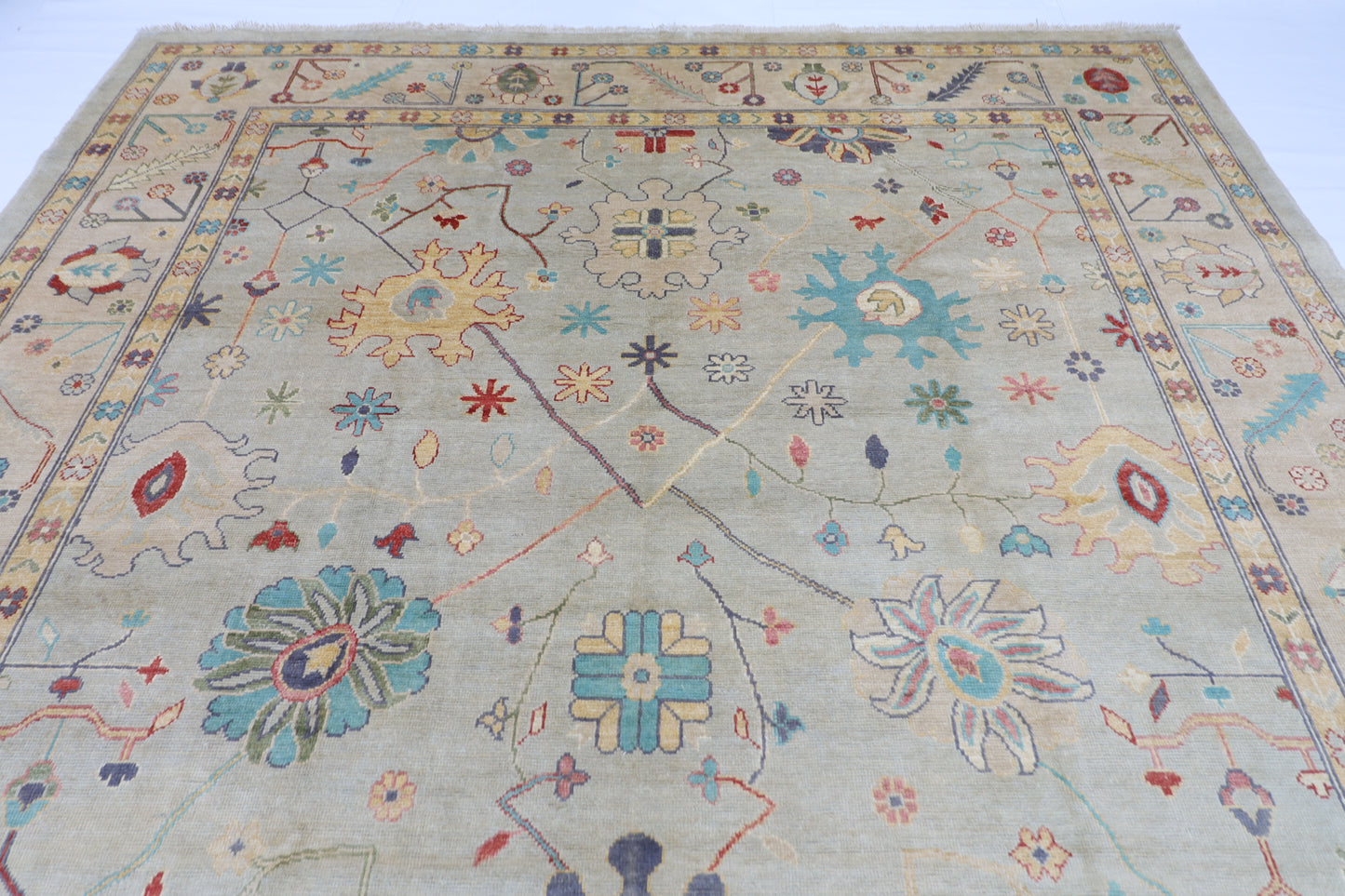 276 x 364 cm | Oushak Afghan Hand Knotted Carpet