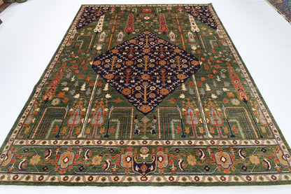 249 x 302 cm | Green Afghan Veg Dye Wool carpet