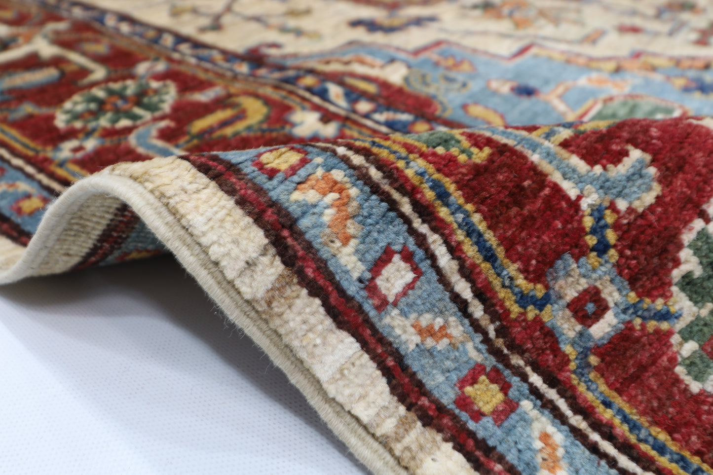 151 x 202 cm | Heriz Style Oriental Area Rug Afghan Hand Knotted Veg Dye Wool carpet