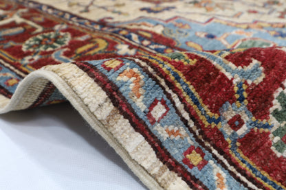 151 x 202 cm | Heriz Style Oriental Area Rug Afghan Hand Knotted Veg Dye Wool carpet