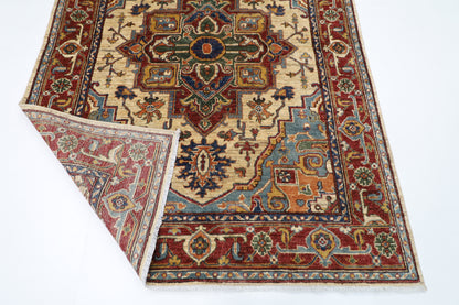 151 x 202 cm | Heriz Style Oriental Area Rug Afghan Hand Knotted Veg Dye Wool carpet