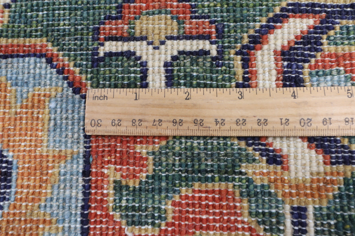 249 x 302 cm | Green Afghan Veg Dye Wool carpet