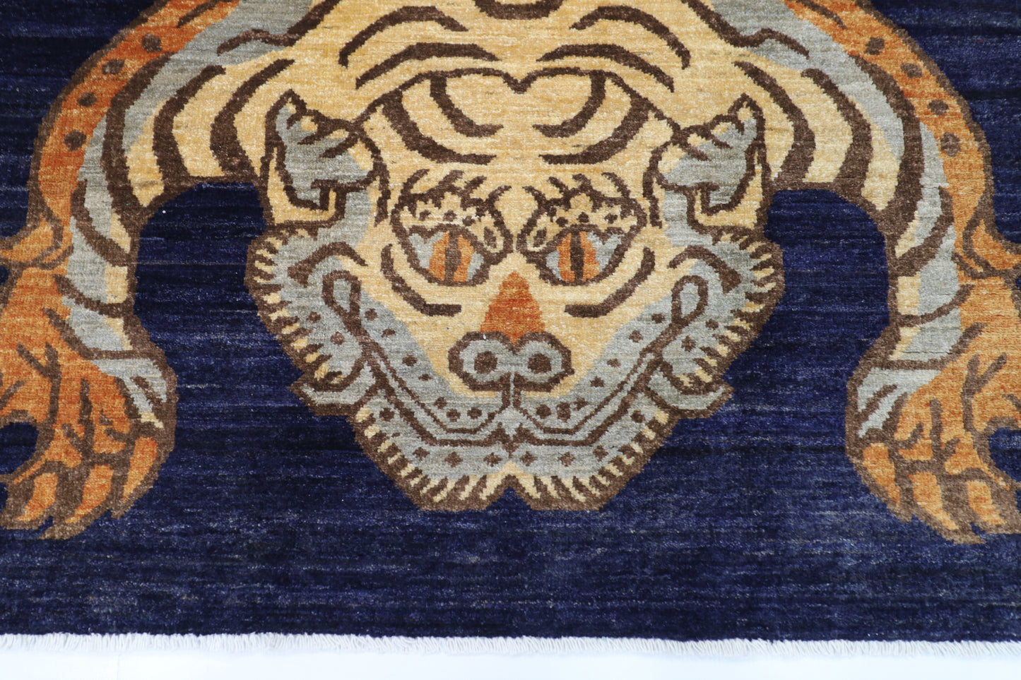 122 x 174 cm | Tiger Blue Oriental Area Rug Afghan Hand Knotted Veg Dye Wool carpet