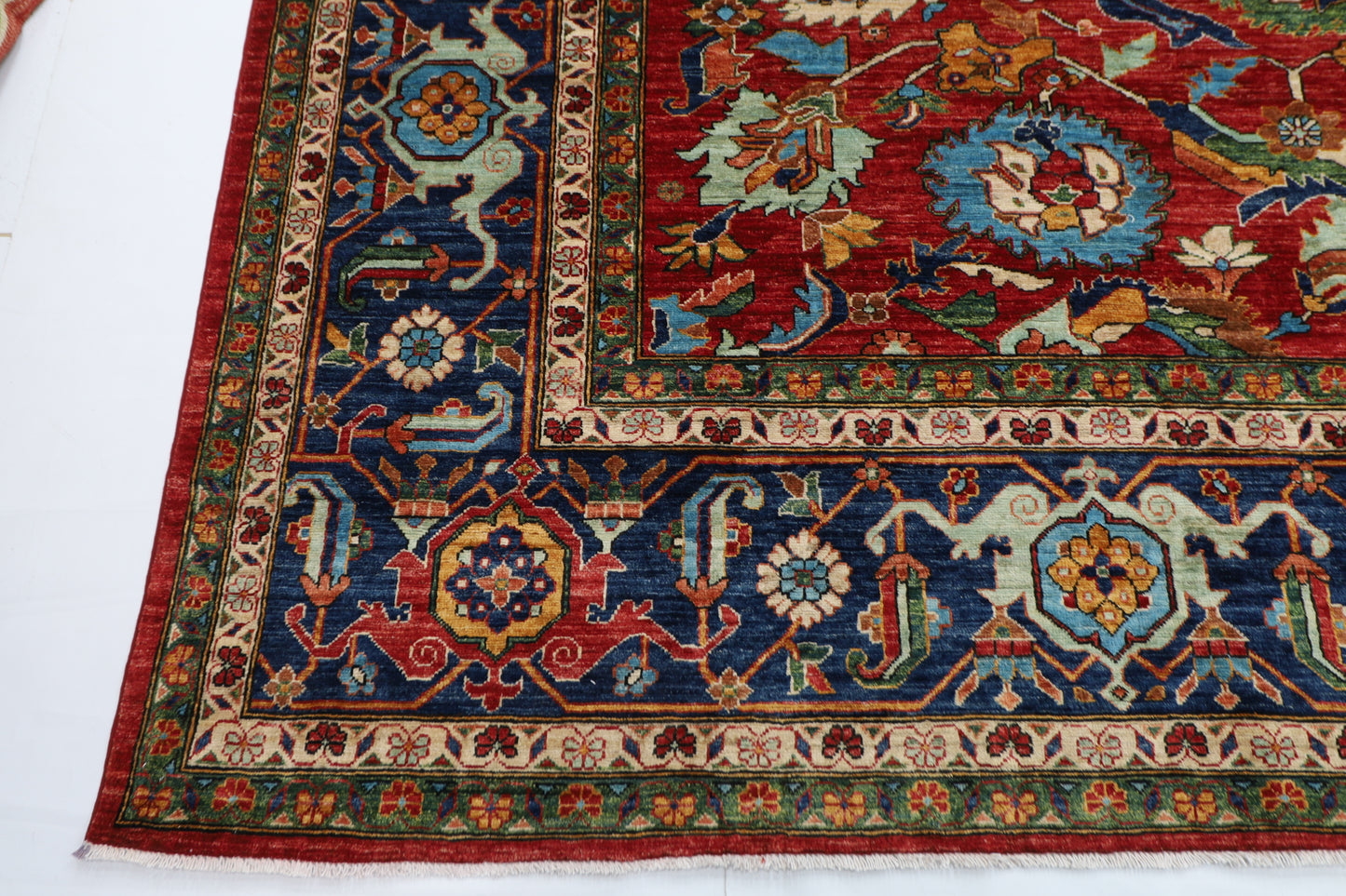 359 x 446 cm | Aryana Red Afghan Hand Knotted Carpet