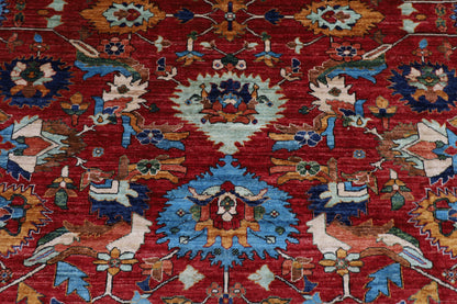 359 x 446 cm | Aryana Red Afghan Hand Knotted Carpet