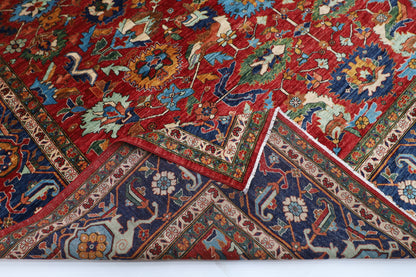 359 x 446 cm | Aryana Red Afghan Hand Knotted Carpet