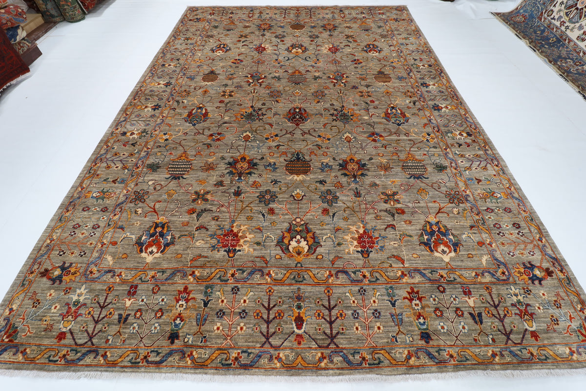 267 x 377 cm | Grey Afghan Veg Dye Wool carpet