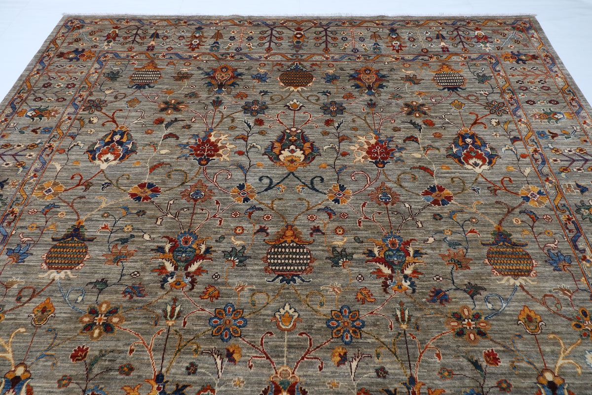 267 x 377 cm | Grey Afghan Veg Dye Wool carpet