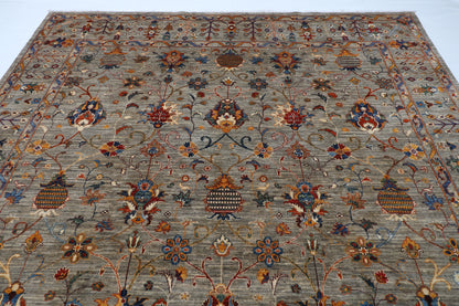 267 x 377 cm | Grey Afghan Veg Dye Wool carpet