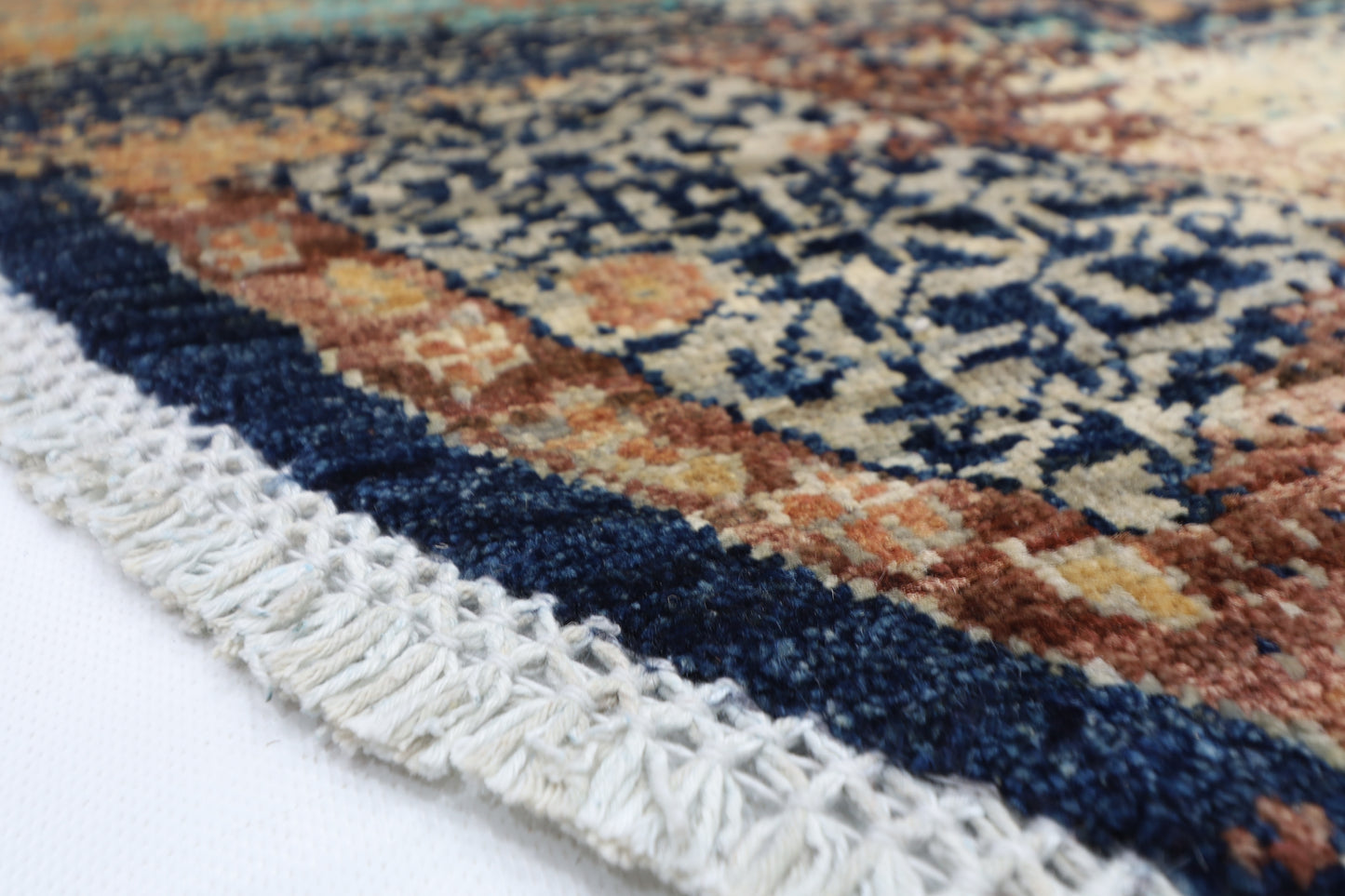 152 x 150 cm | Abstract Mamluk Round Oriental Rug Afghan Hand Knotted Veg Dye Wool carpet
